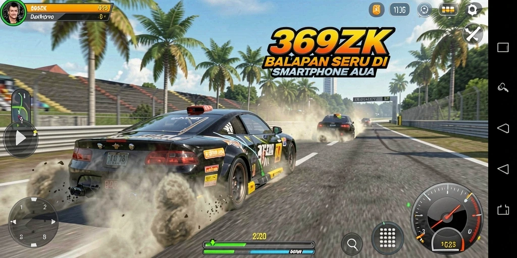 Tampilan gameplay balapan yang seru dalam 369ZK.