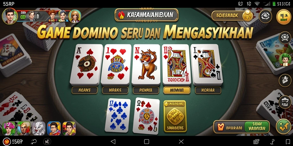 Screenshot gameplay 55RP yang menampilkan keseruan bermain Domino.