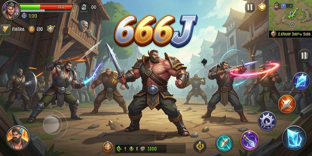 Gameplay seru 666J dengan pertarungan karakter yang dinamis.