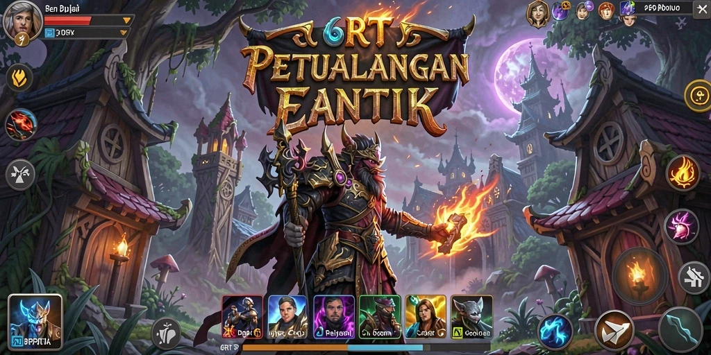Tampilan menarik dari gameplay RPG 6RT yang memukau.