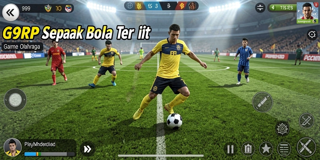 Screenshot gameplay 99RP menunjukkan aksi sepak bola yang mendebarkan.