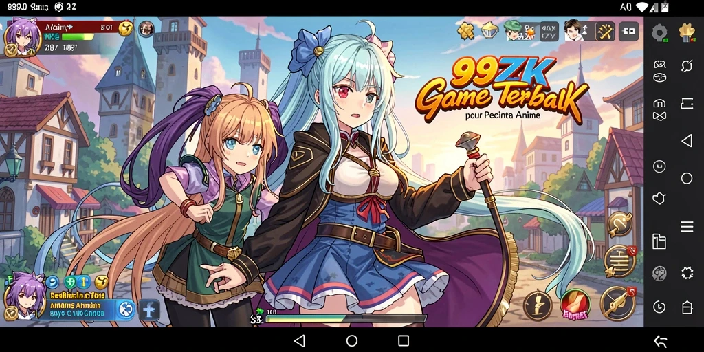 Tampilan gameplay menarik dari 99ZK dengan karakter anime ikonik.
