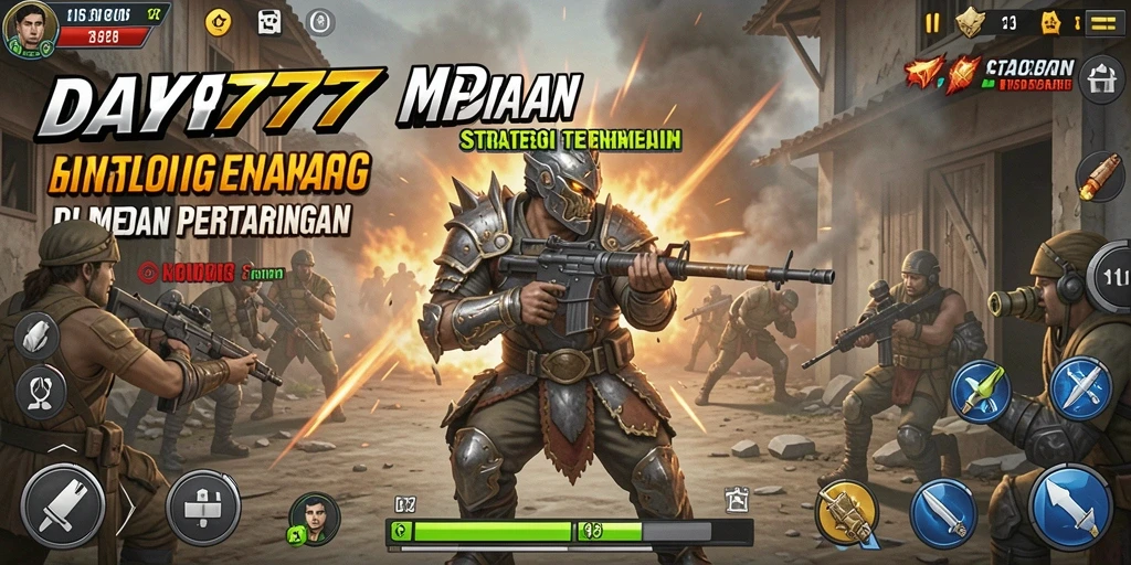 Tangkapan layar menunjukkan aksi pertempuran strategis di DAY777.