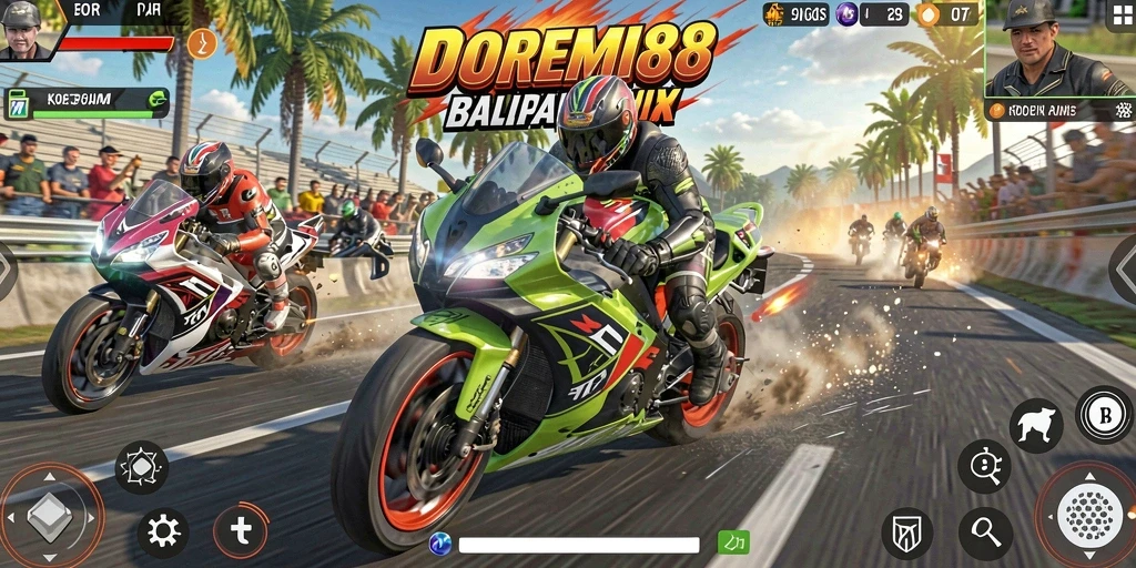 Tampilan mendebarkan dari balapan motor DOREMI88 yang cepat dan seru.