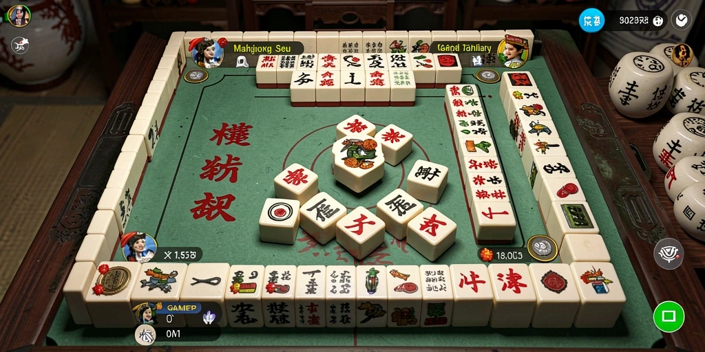 Tampilan gameplay GAMERP yang menarik dalam game Mahjong.