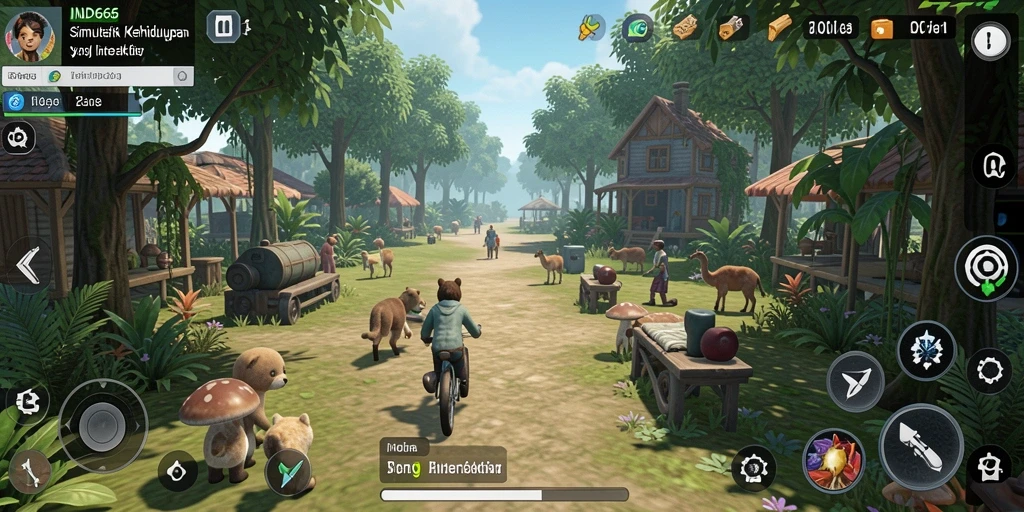 Gameplay menarik dari IND666 menampilkan aktivitas simulasi kehidupan sehari-hari.