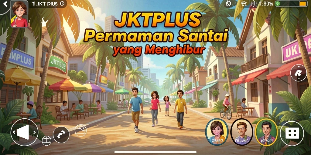 Screenshot JKTPLUS menunjukkan gameplay yang seru dan penuh warna.