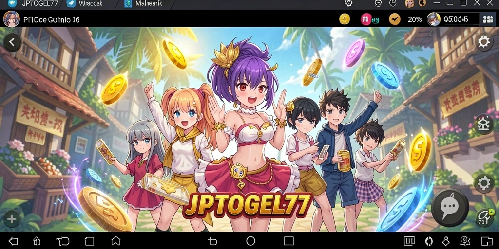 Tampilan gameplay menarik dari JPTOGEL77 dengan karakter anime yang dinamis.