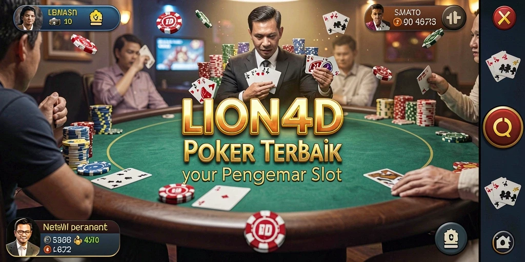 Tangkapan layar LION4D menunjukkan momen seru permainan Poker.