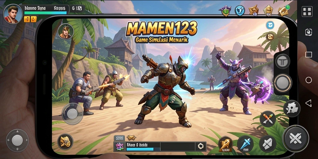 Screenshot gameplay MAMEN123 yang menampilkan pengalaman simulasi yang dinamis.