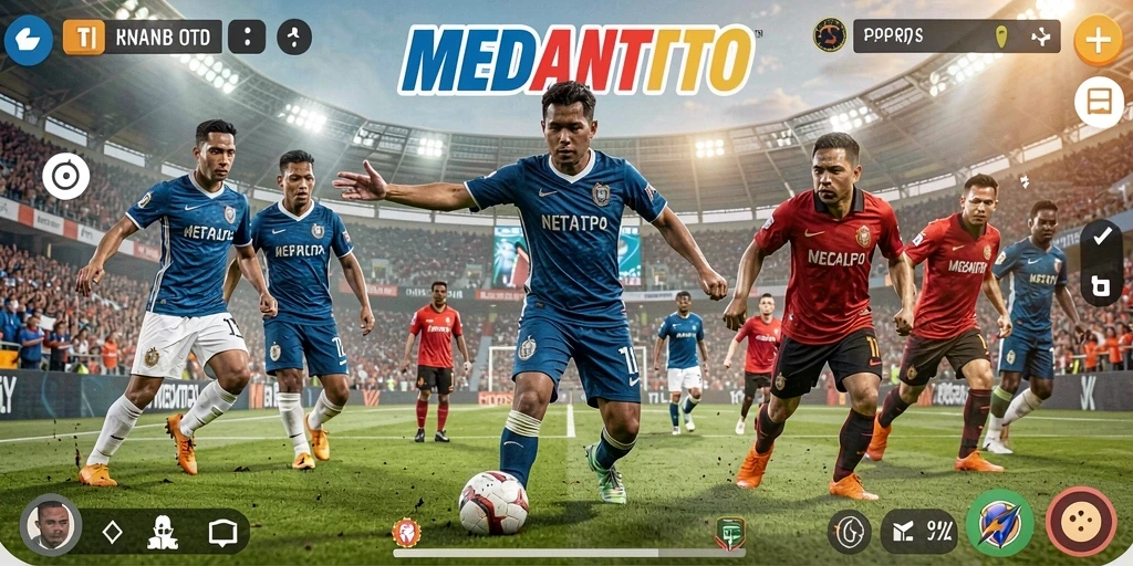 Tampilan antarmuka aplikasi MEDANTOTO dengan berbagai fitur olahraga.