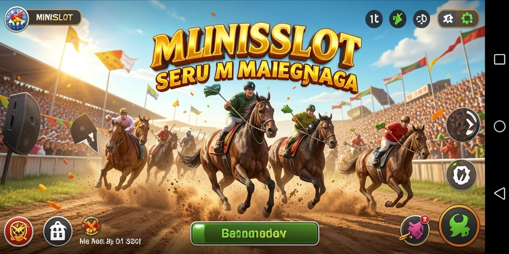 Screenshot gameplay balapan yang penuh aksi di MINISLOT.