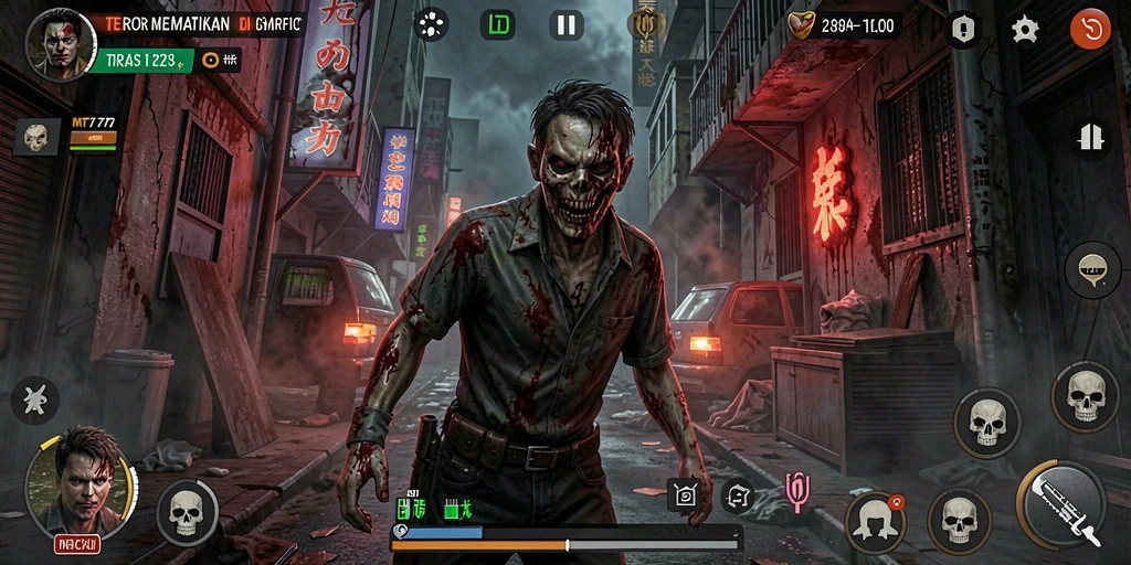 Screenshot gameplay MT777 menampilkan suasana Horror yang mencekam dan menakutkan.