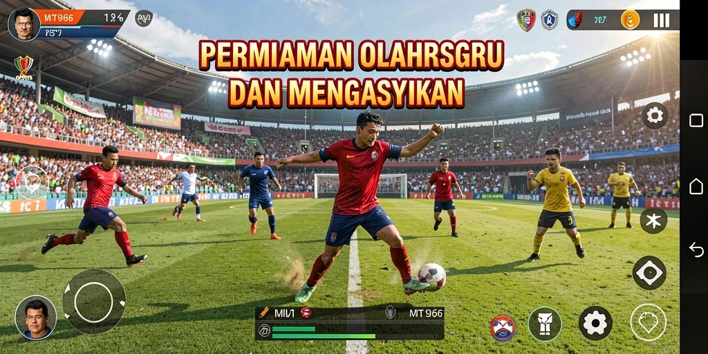 Tangkapan layar utama MT966 menampilkan aksi olahraga yang mendebarkan.