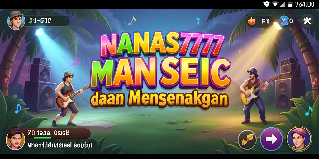 Tampilan gameplay seru dengan berbagai pilihan musik.