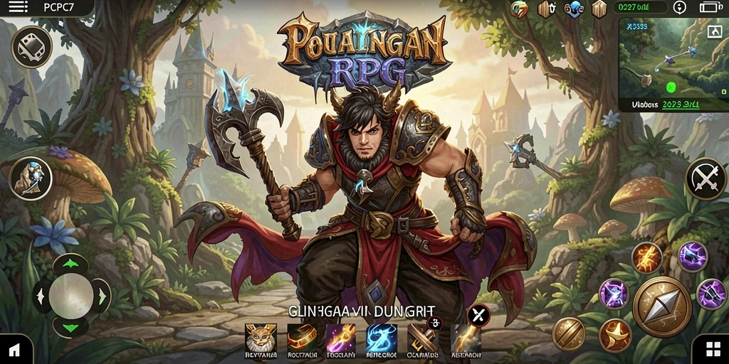 Screenshot gameplay PCPC7 menampilkan petualangan RPG yang mendebarkan.