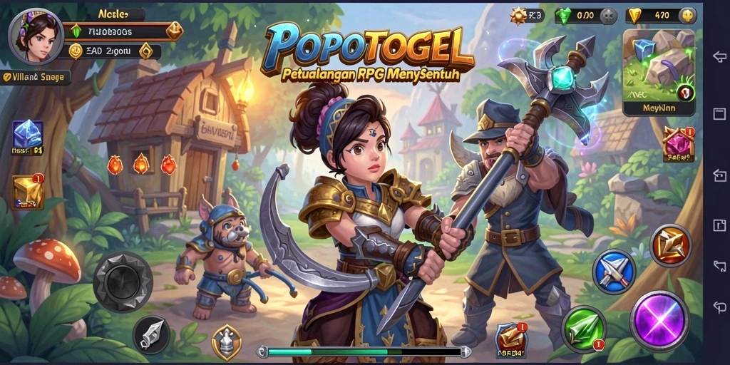 Tampilan gameplay seru di dalam dunia RPG POPOTOGEL.