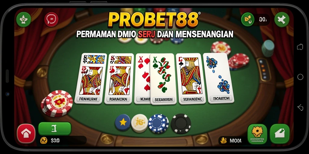 Tampilan menarik gameplay Domino di PROBET88 yang penuh aksi.