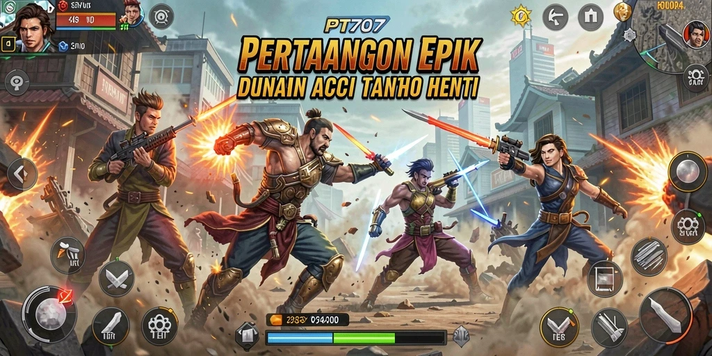 Tangkapan layar PT707 menampilkan pertarungan sengit dengan aksi dramatis.