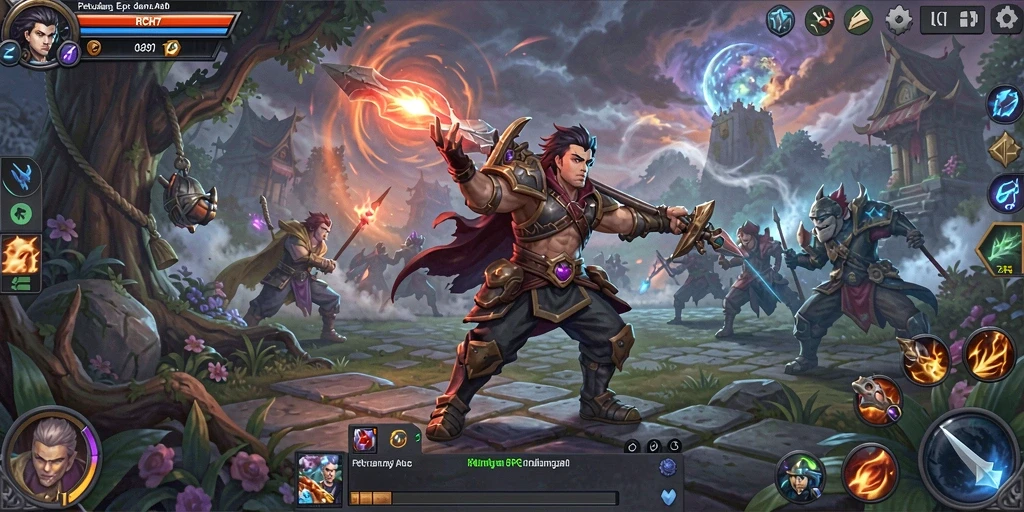 Tampilan gameplay RICH7 yang seru dan mendebarkan dalam dunia ARPG.