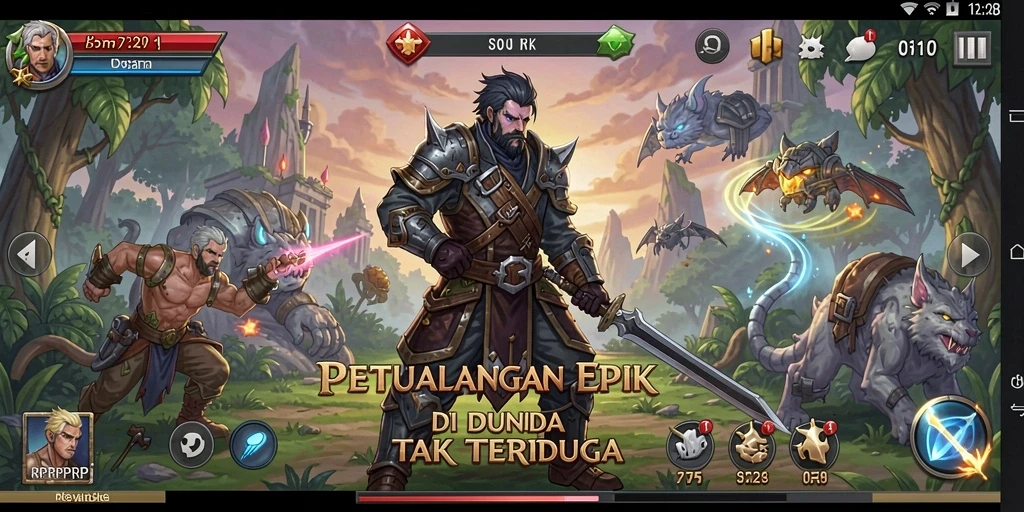 Tampilan screenshot gameplay RPRPRP menampilkan dunia permainan yang menakjubkan.