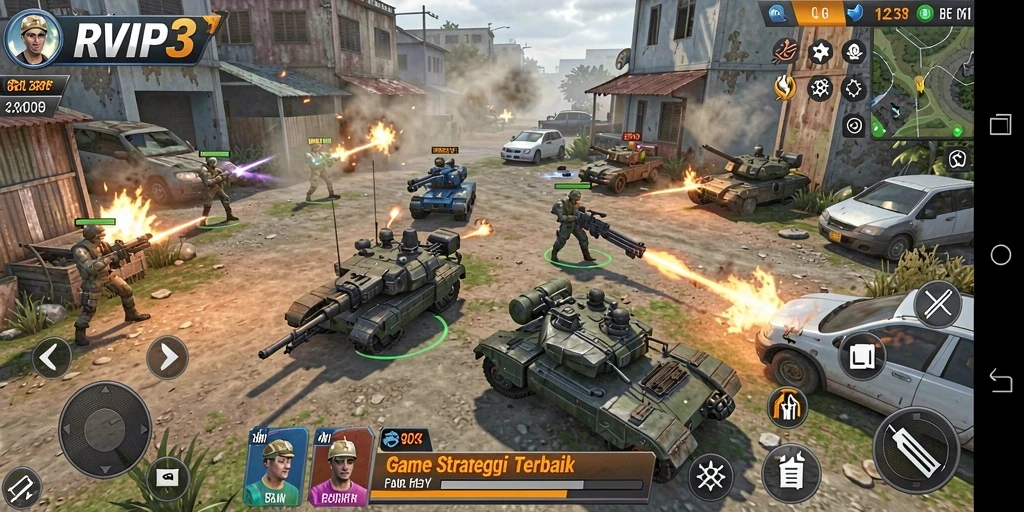 Screenshot menampilkan aksi seru dan strategi dalam RVIP3.