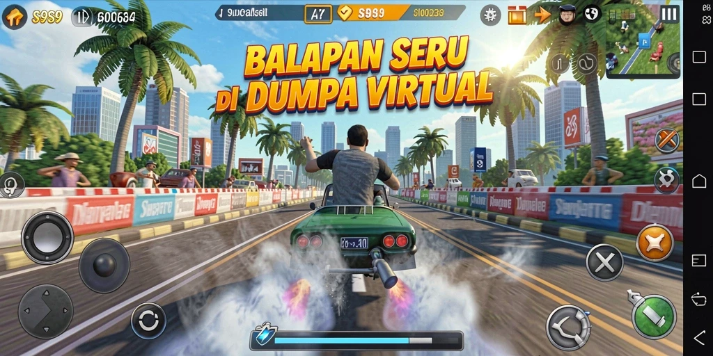 Gameplay balap seru S9S9 dengan grafis menawan dan mobil kustom.