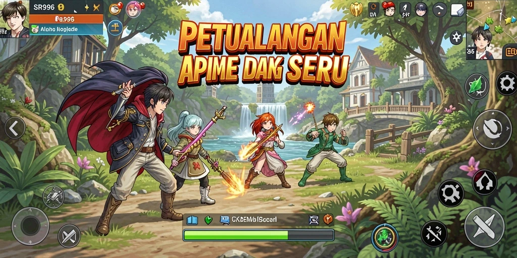Screenshot gameplay SR996 dengan karakter anime yang dinamis.