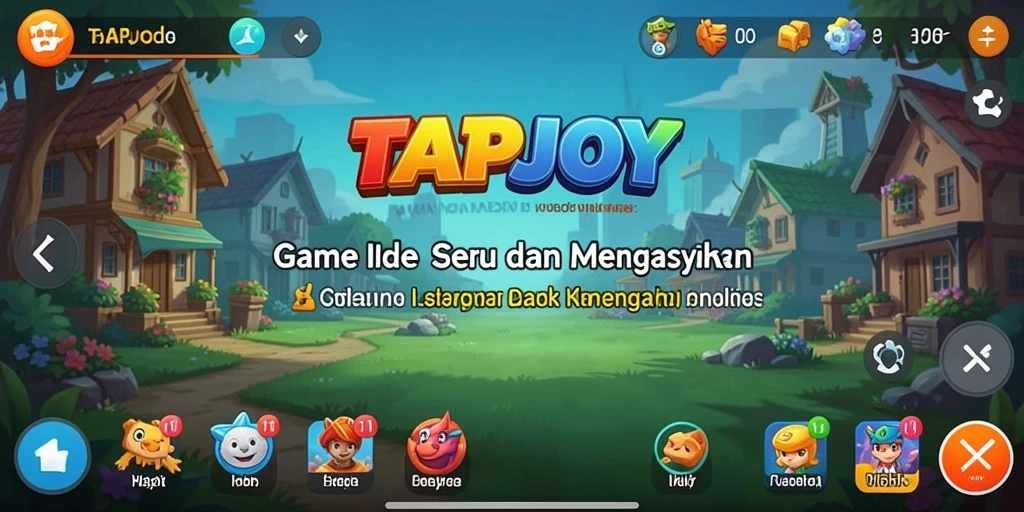 Tampilan gameplay TAPJOY yang menenangkan dan interaktif.