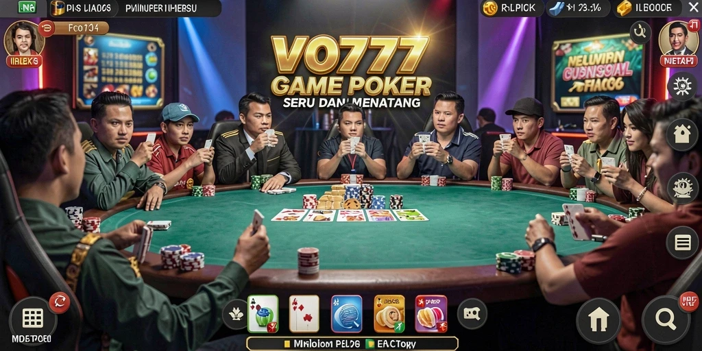 Tampilan gameplay VO777 dengan suasana Poker yang seru dan kompetitif.